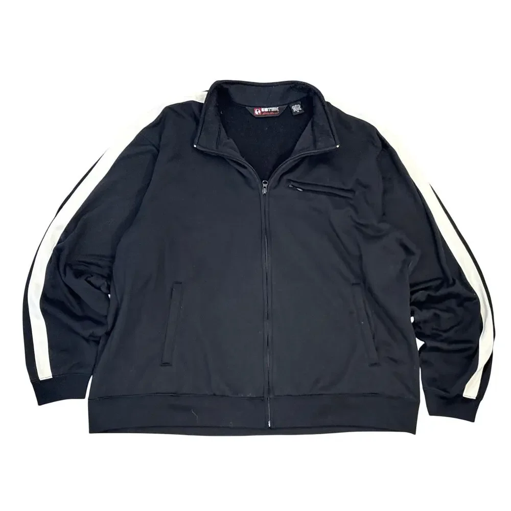 Y2K EB TEK Eddie Bauer Tech activewear black white track jacket XL 26x27